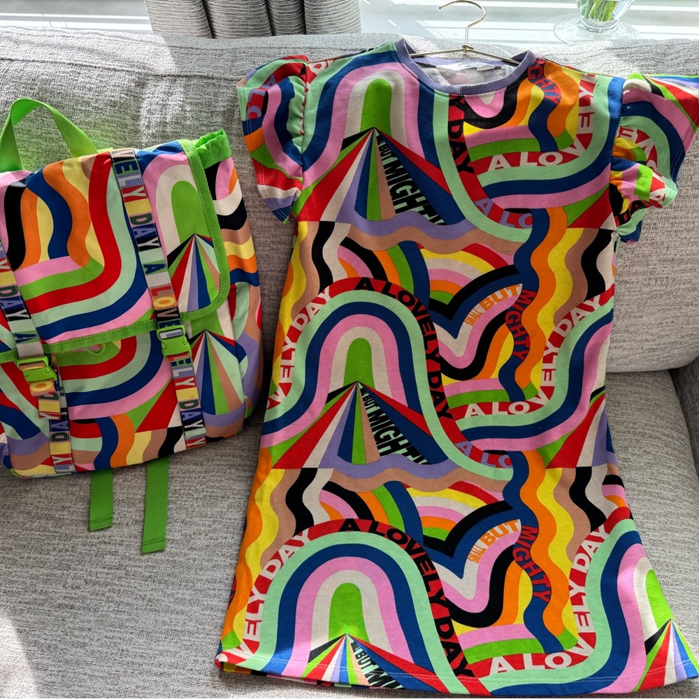 H&M x Lakwena Multicolor Graphic Dress w/ Matching Backpack